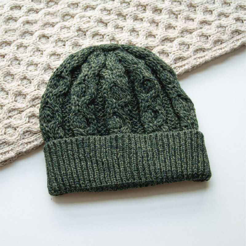 Merino Wool Knit Hat  Army Green